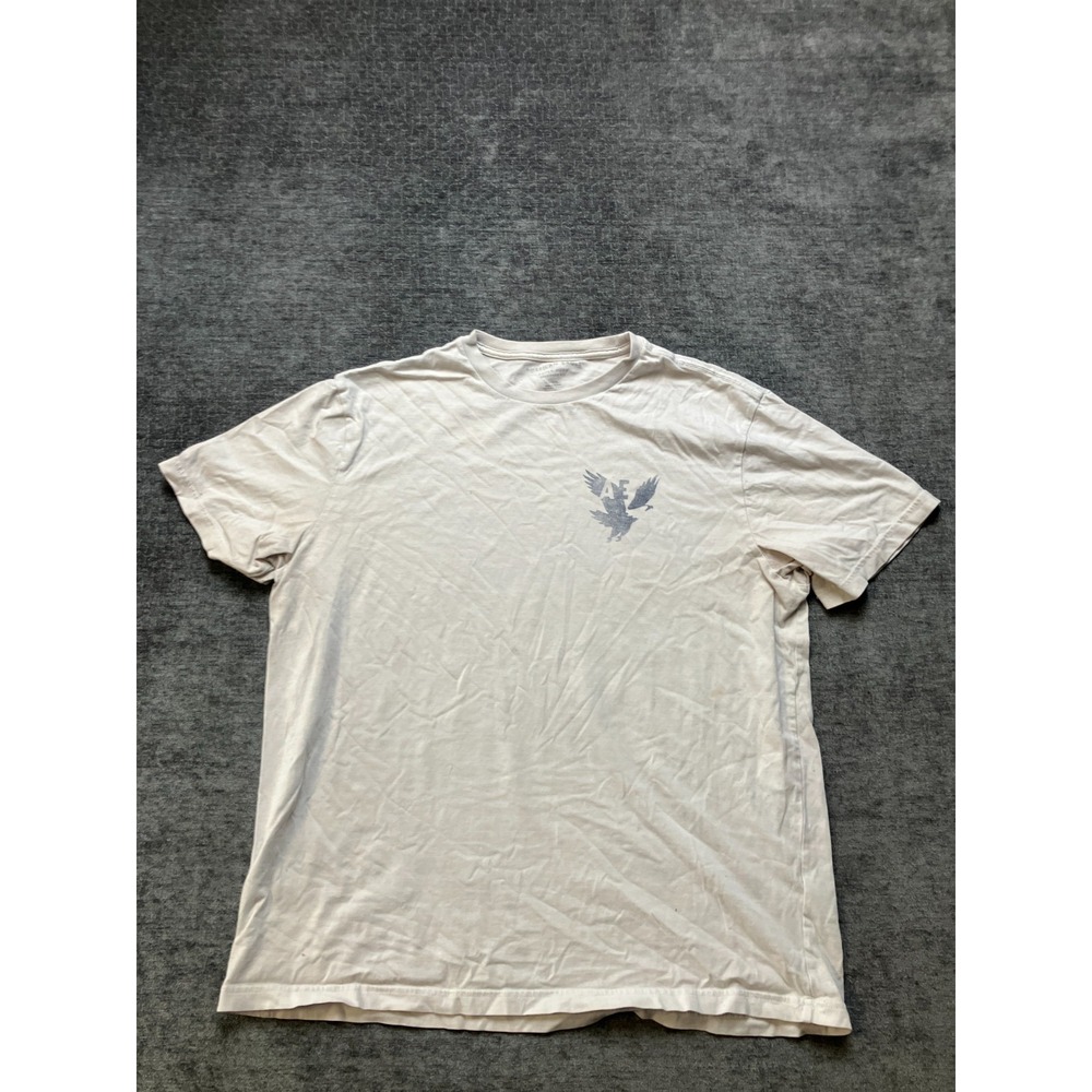 American Eagle Outfitters T Shirt Mens L Beige Super Soft Standard Fit Crew Neck